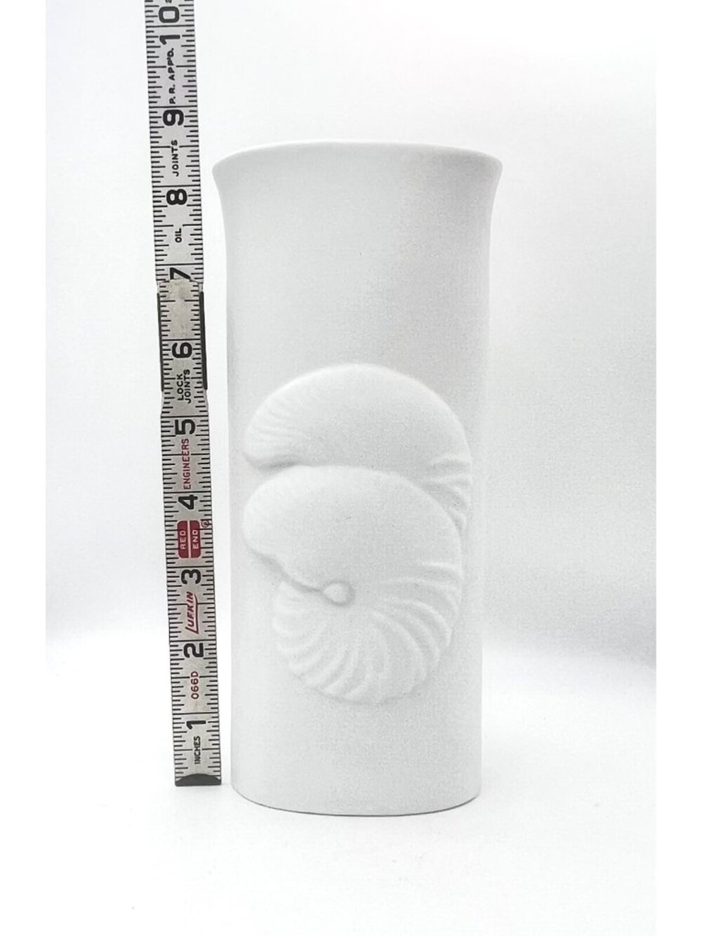 Matte White Nautilus Shell Rosenthal Style Vase Coastal Beach Nautical 8.5" H - Picture 8 of 8